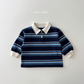 (Pre-order) Daily Bebe Fall - Kids' Striped Rugby Collar Long-Sleeve Polo Tee 밤톨 카라티 (3 Colors)