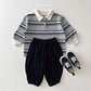 (Pre-order) Daily Bebe Fall - Kids' Striped Rugby Collar Long-Sleeve Polo Tee 밤톨 카라티 (3 Colors)