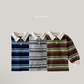 (Pre-order) Daily Bebe Fall - Kids' Striped Rugby Collar Long-Sleeve Polo Tee 밤톨 카라티 (3 Colors)