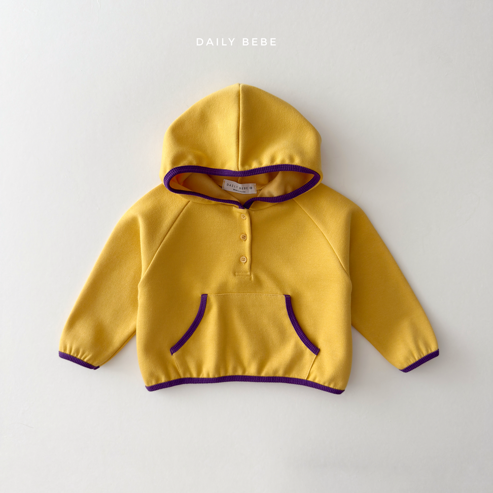 (Pre-order) Daily Bebe Fall - Kids' Crayon Contrast Trim Button Hoodie 색연필 후드 (3 Colors)