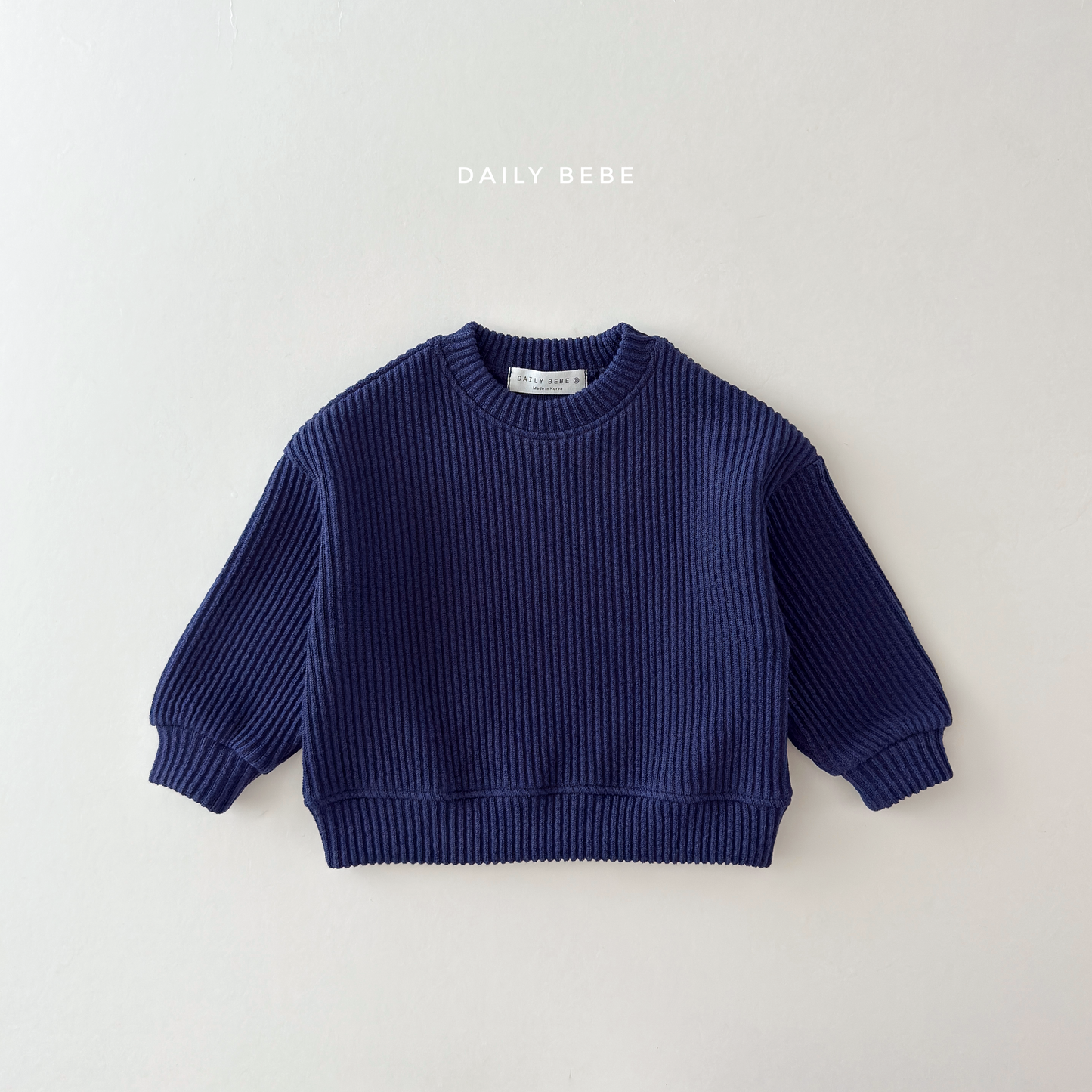 (Pre-order) Daily Bebe Fall - Kids' Chunky Ribbed Pullover Sweatshirt 골지통통맨투맨 (4 Colors)