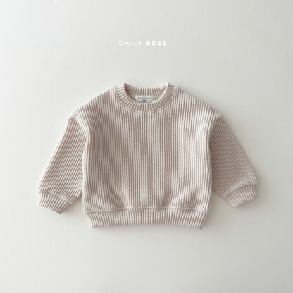 (Pre-order) Daily Bebe Fall - Kids' Chunky Ribbed Pullover Sweatshirt 골지통통맨투맨 (4 Colors)