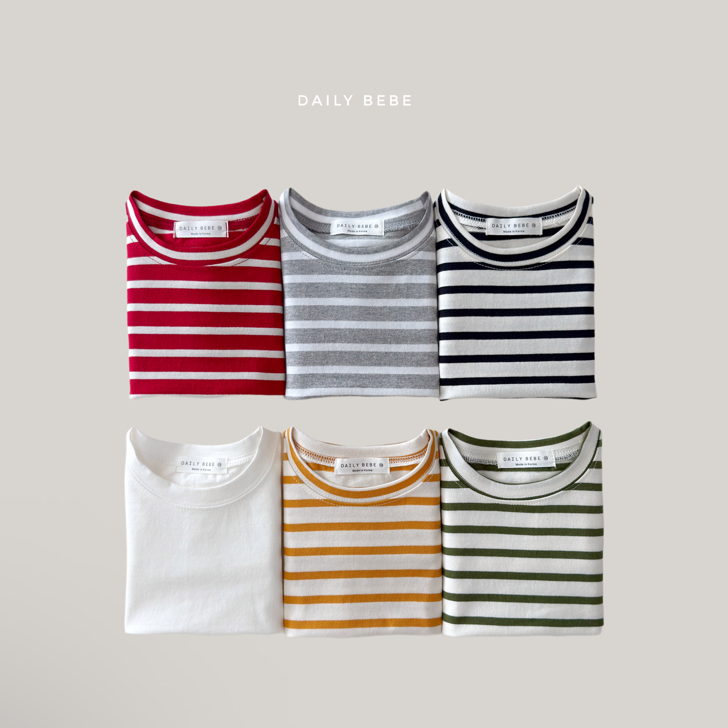 (Pre-order) Daily Bebe Fall - Kids' Everyday Long-Sleeve Tee 매일매일T (6 Colors)