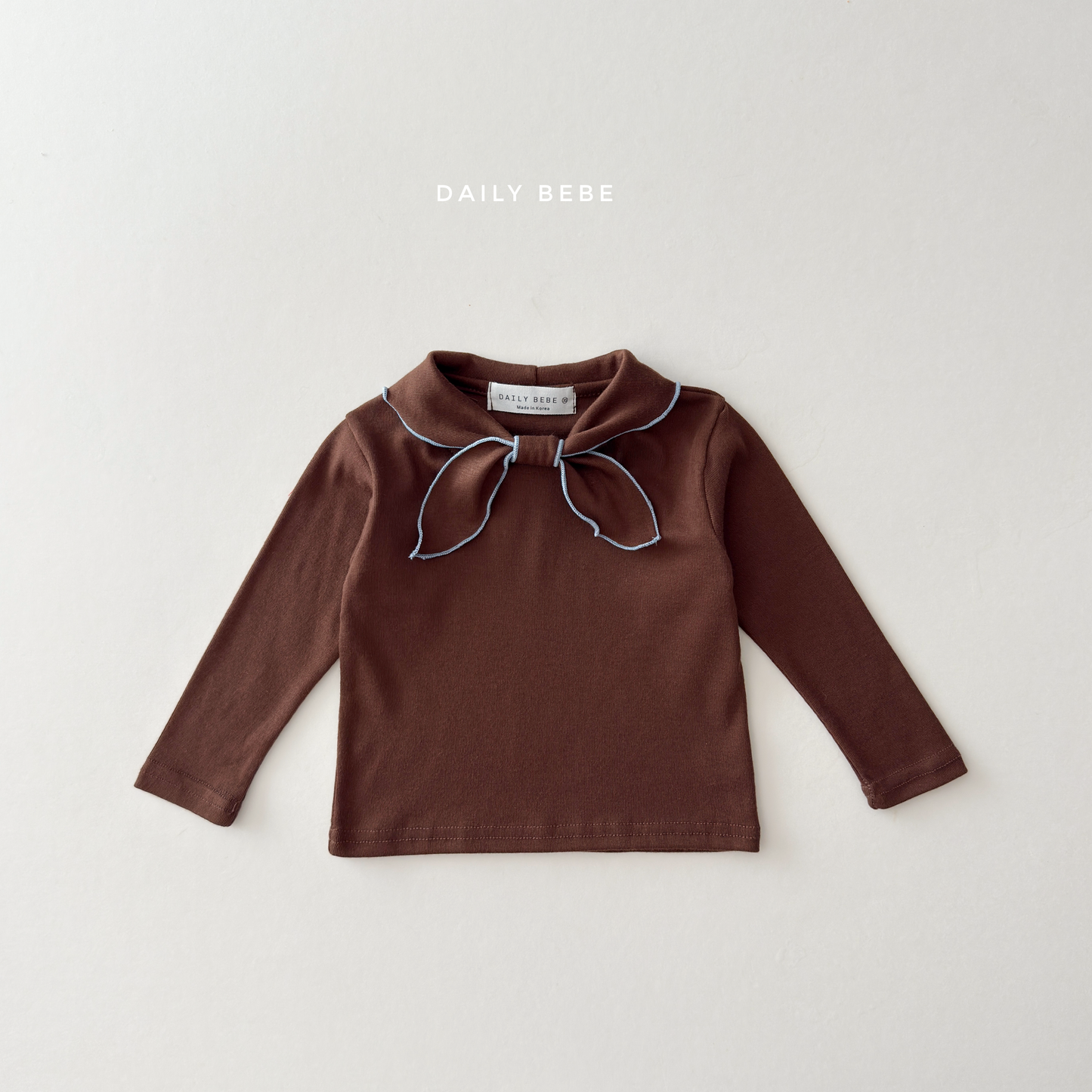 (Pre-order) Daily Bebe Fall - Kids' Ribbed Sailor Scarf Collar Long-Sleeve Tee 스카프T (3 Colors)