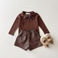 (Pre-order) Daily Bebe Fall - Kids' Ribbed Sailor Scarf Collar Long-Sleeve Tee 스카프T (3 Colors)