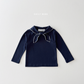 (Pre-order) Daily Bebe Fall - Kids' Ribbed Sailor Scarf Collar Long-Sleeve Tee 스카프T (3 Colors)