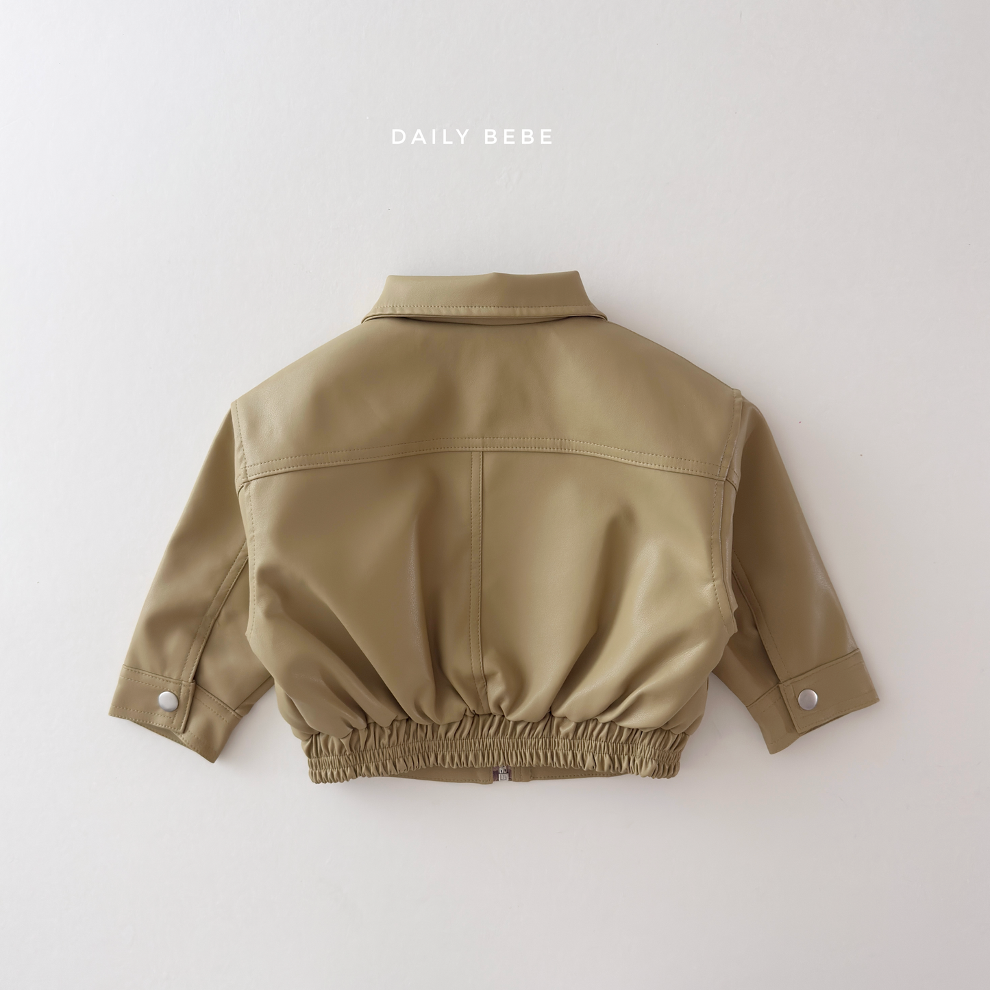 (Pre-order) Daily Bebe Fall - Kids' Soft Faux Leather Bomber Jacket 깨죽 자켓 (2 Colors)