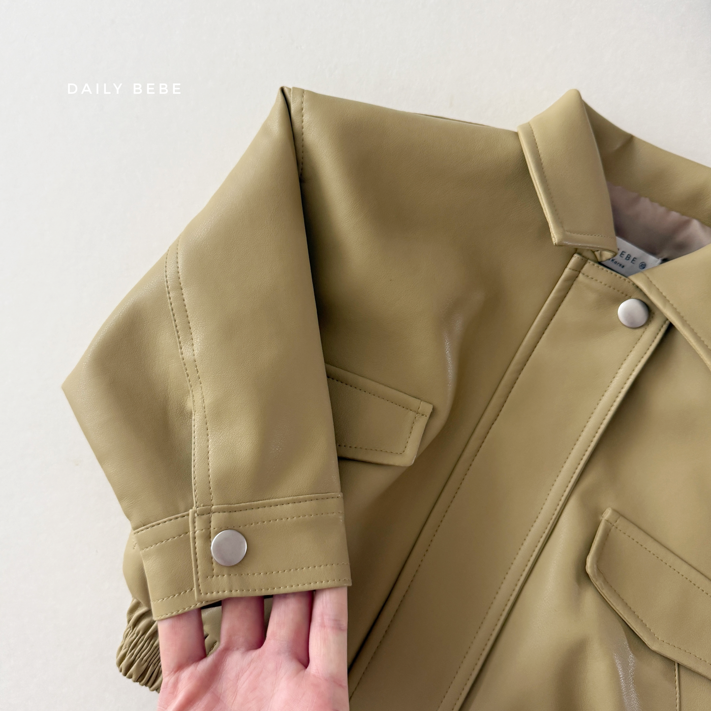 (Pre-order) Daily Bebe Fall - Kids' Soft Faux Leather Bomber Jacket 깨죽 자켓 (2 Colors)