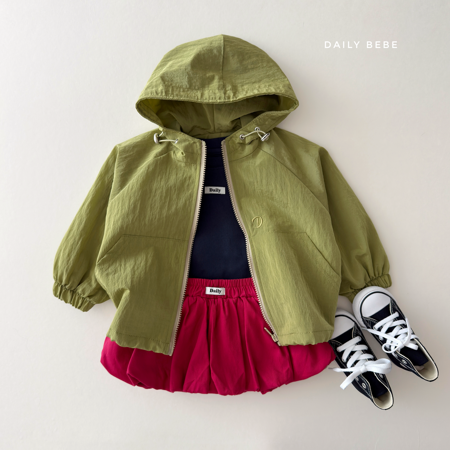 (Pre-order) Daily Bebe Fall - Kids' Lightweight Hooded Windbreaker Jacket 산책길 점퍼 (3 Colors)
