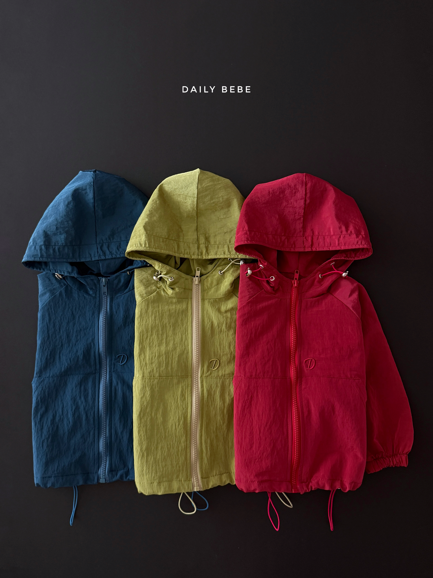 (Pre-order) Daily Bebe Fall - Kids' Lightweight Hooded Windbreaker Jacket 산책길 점퍼 (3 Colors)