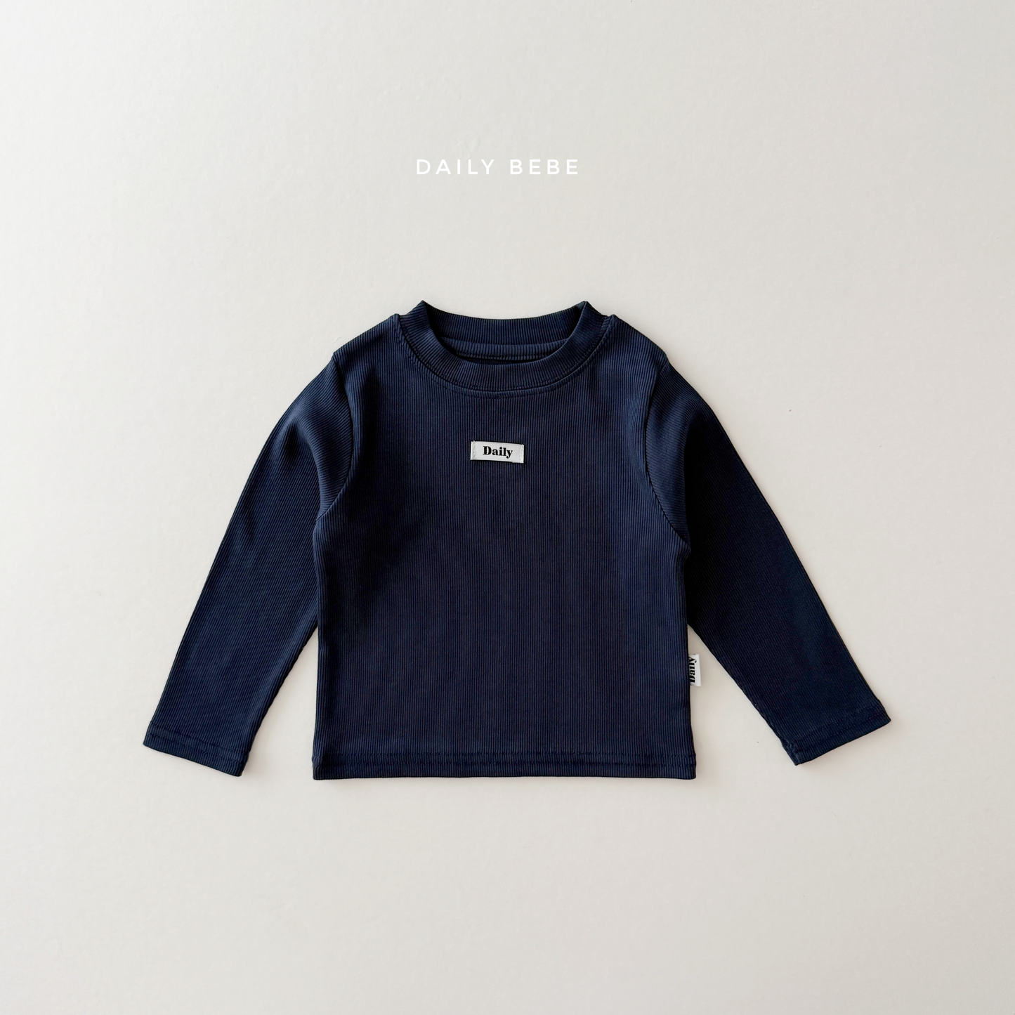 (Pre-order) Daily Bebe Fall - Kids' Essential Ribbed Slim-Fit Tee 딱풀T (6 Colors)