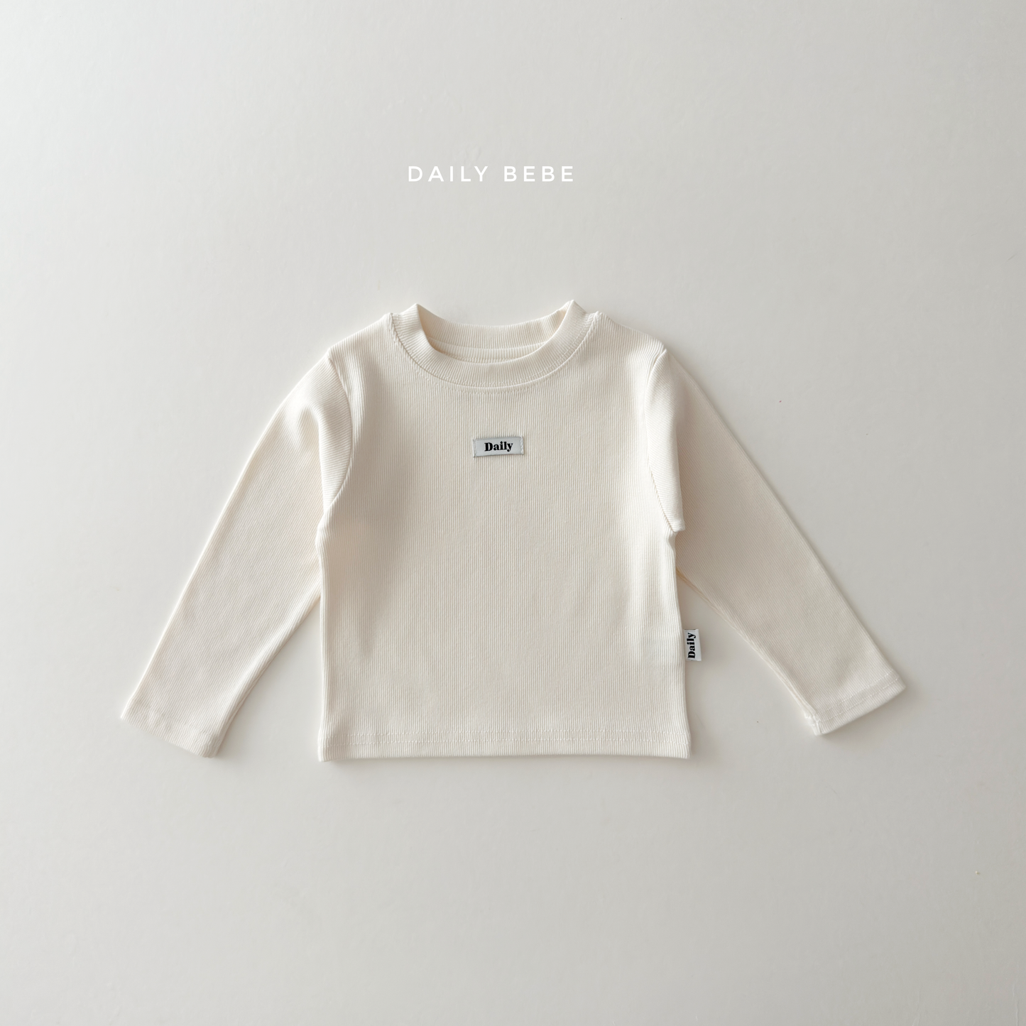 (Pre-order) Daily Bebe Fall - Kids' Essential Ribbed Slim-Fit Tee 딱풀T (6 Colors)