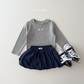 (Pre-order) Daily Bebe Fall - Kids' Essential Ribbed Slim-Fit Tee 딱풀T (6 Colors)
