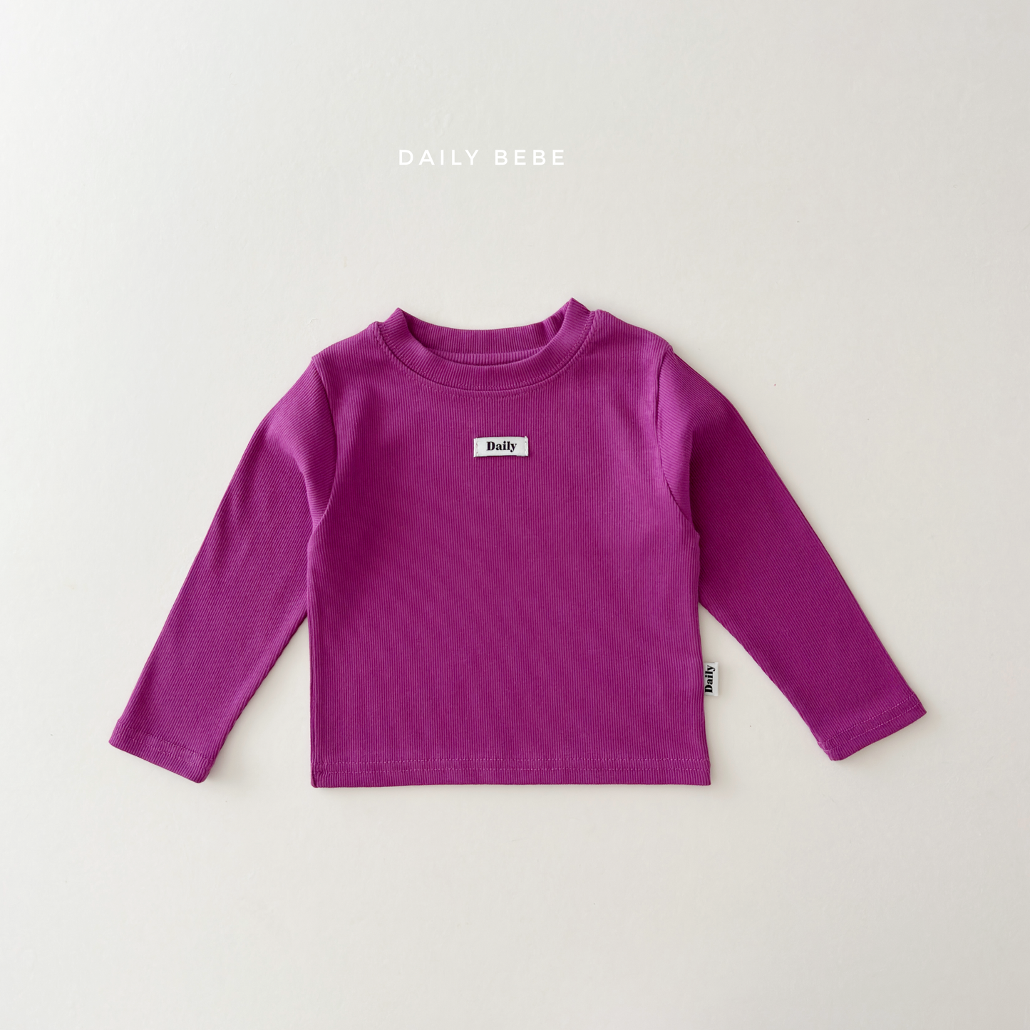 (Pre-order) Daily Bebe Fall - Kids' Essential Ribbed Slim-Fit Tee 딱풀T (6 Colors)
