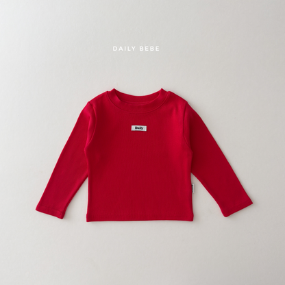 (Pre-order) Daily Bebe Fall - Kids' Essential Ribbed Slim-Fit Tee 딱풀T (6 Colors)