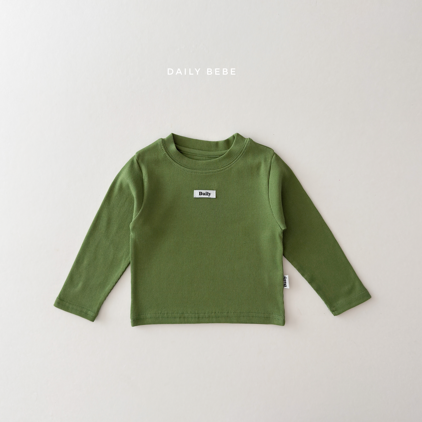 (Pre-order) Daily Bebe Fall - Kids' Essential Ribbed Slim-Fit Tee 딱풀T (6 Colors)