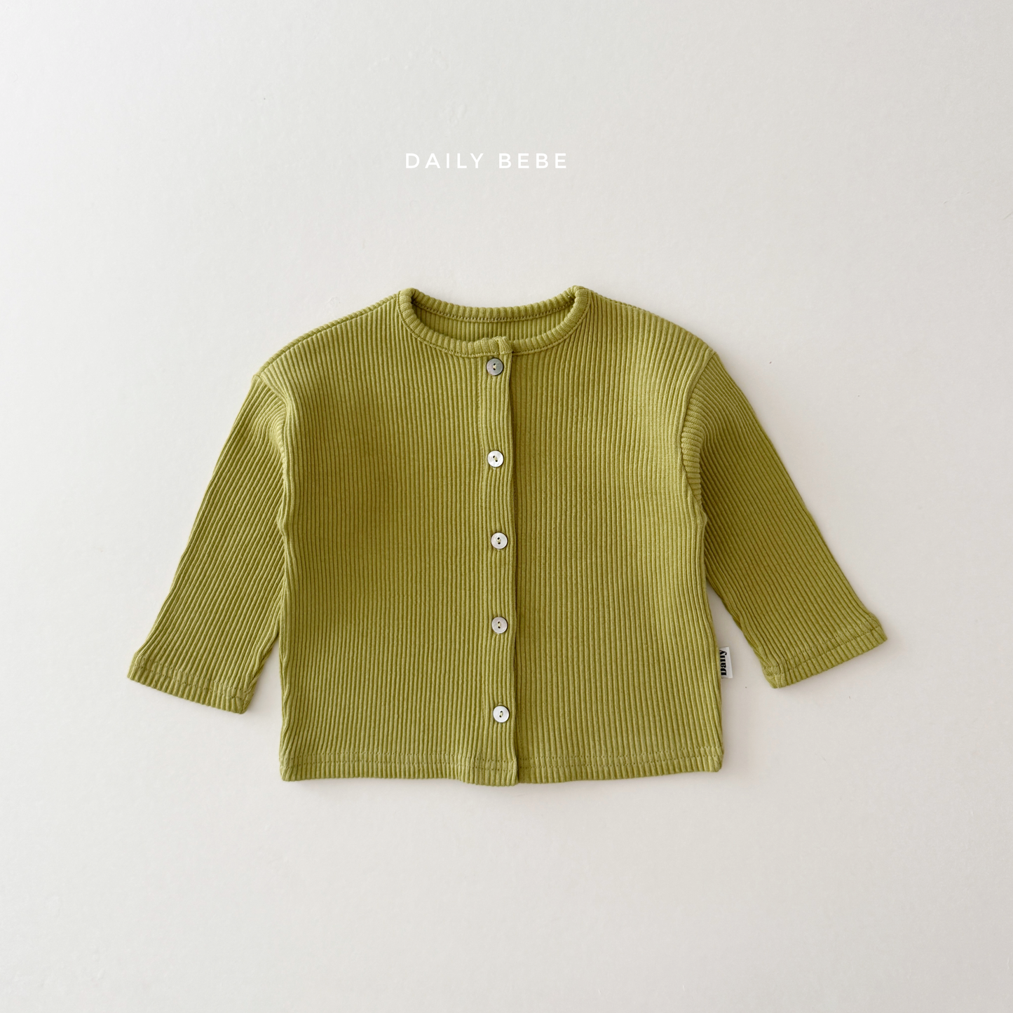 (Pre-order) Daily Bebe Fall - Kids' Essential Ribbed Mother-of-Pearl Button Cardigan 크레파스 가디건 (7 Colors)
