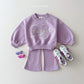 (Pre-order) Daily Bebe - Kids’ Love Bootcut Top & Bottom Set 러브 부츠컷세트 (4 Colors)