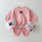 (Pre-order) Daily Bebe - Kids’ Lettering Wide Top & Bottom Set 알럽미 상하세트 (5 Colors)