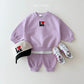 (Pre-order) Daily Bebe - Kids’ Lettering Wide Top & Bottom Set 알럽미 상하세트 (5 Colors)