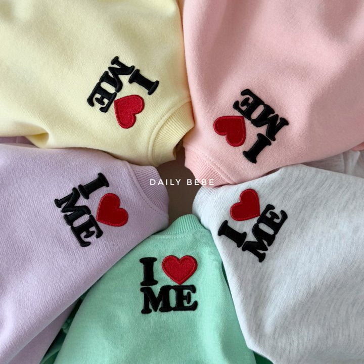 (Pre-order) Daily Bebe - Kids’ Lettering Wide Top & Bottom Set 알럽미 상하세트 (5 Colors)