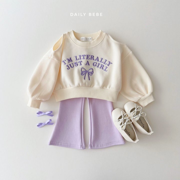 (Pre-order) Daily Bebe - Kids’ Shoulder Cut-out Sweatshirt 어깨트임 맨투맨 (3 Colors)