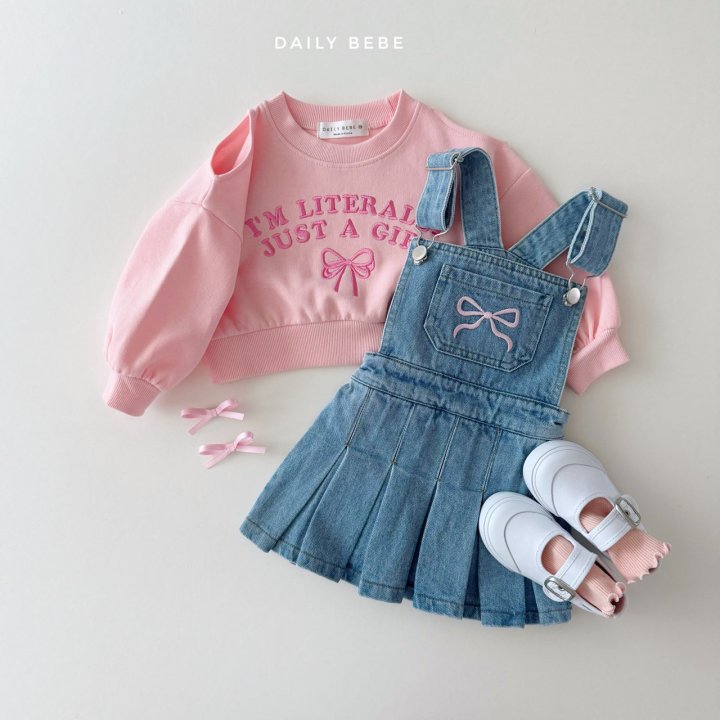 (Pre-order) Daily Bebe - Kids’ Shoulder Cut-out Sweatshirt 어깨트임 맨투맨 (3 Colors)