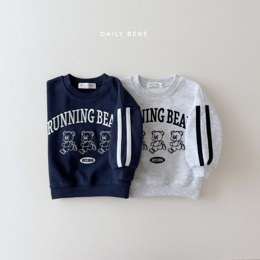 (Pre-order) Daily Bebe - Kids’ Running Bear Sweatshirt 러닝베어 맨투맨 (2 Colors)