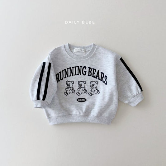 (Pre-order) Daily Bebe - Kids’ Running Bear Sweatshirt 러닝베어 맨투맨 (2 Colors)