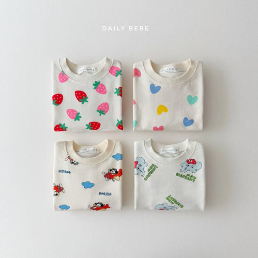 (Pre-order) Daily Bebe - Kids’ Spring Sweatshirt 봄패턴 맨투맨 (4 Colors)