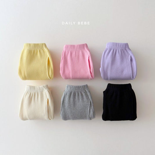 (Pre-order) Daily Bebe - Kids’ Ribbed Jogger Pants 골지조거팬츠 (6 Colors)