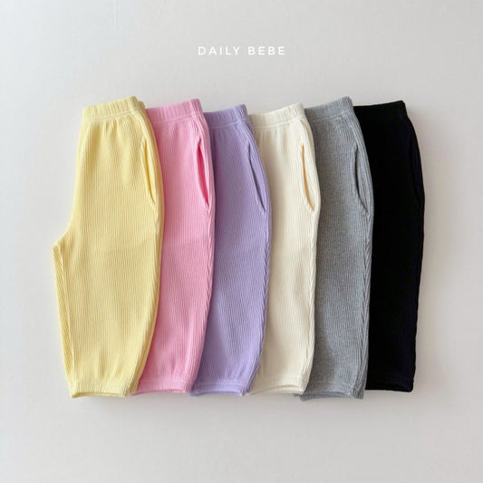 (Pre-order) Daily Bebe - Kids’ Ribbed Jogger Pants 골지조거팬츠 (6 Colors)